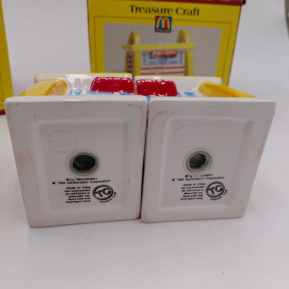 Vtg 90s McDonalds Arch Salt & Pepper Shakers & Mug Rare Treasure Chest Boxes NOS